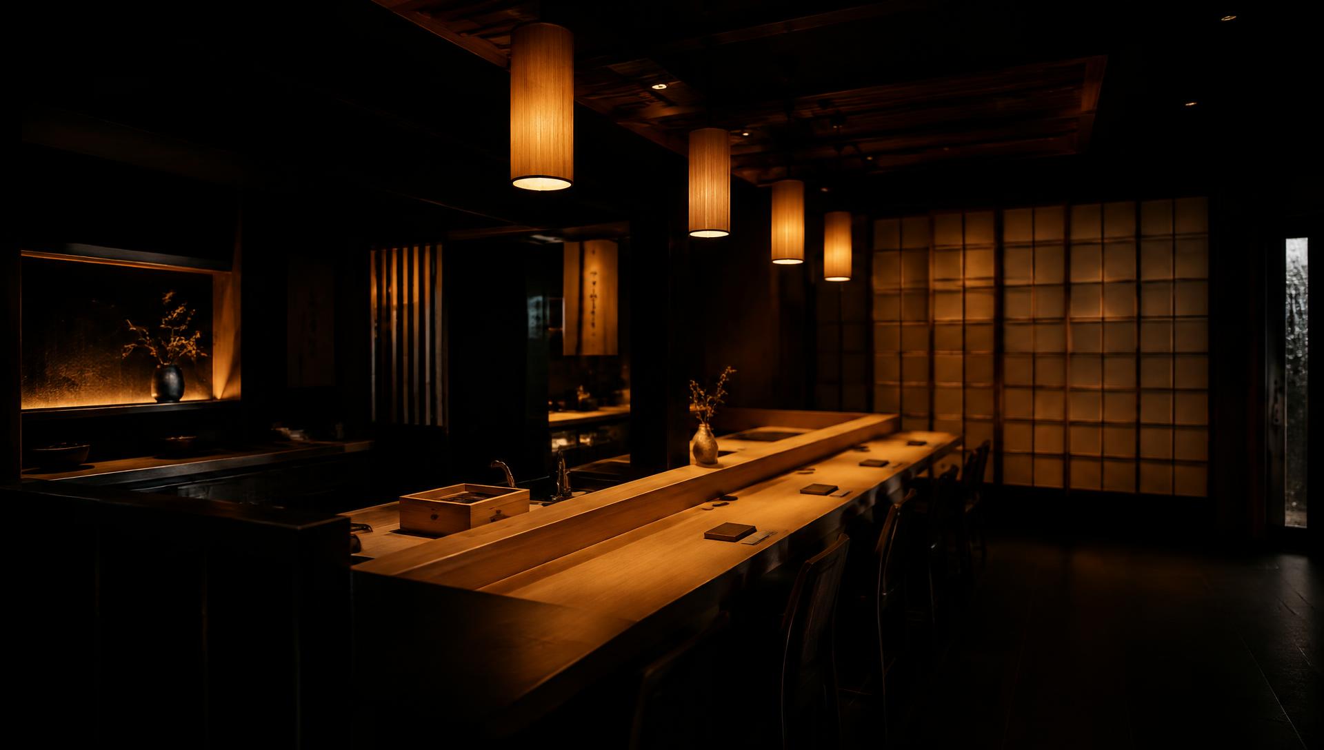 Balcão do restaurante Koi Sushi